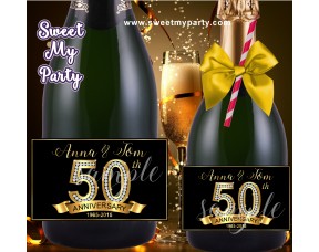 50th 60th 40th 30th Anniversary Champagne labels, Anniversary Champagne Bottle labels,(1aa)